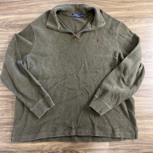 Ralph Lauren Other - Vintage Polo Ralph Lauren Men's Olive 1/4 Zip Cotton Pullover Size XXL